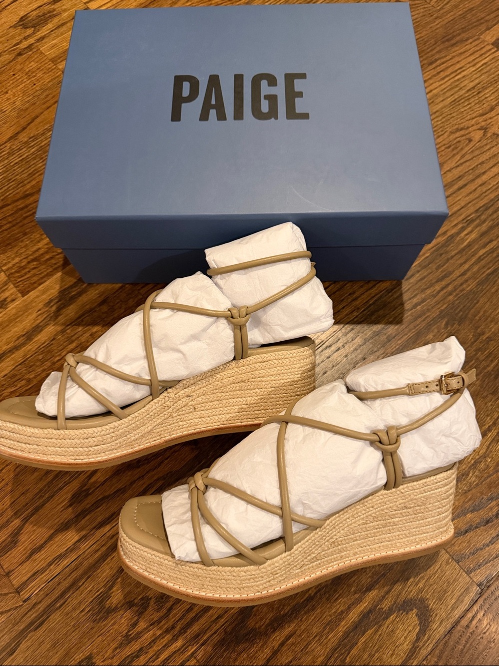 Brand New Paige Espadrilles Wedges Sand Size 8